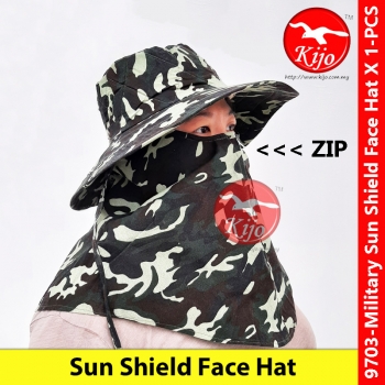 Sun Shield Face Hat / UV Sport Hat / Topi Jepun Soldier / Fishing Hat / Camping Hat / Sun Hat #9703-Military #日本军帽子 #防晒帽子